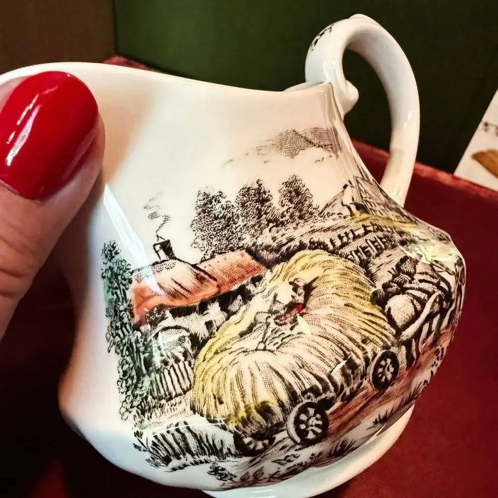 Yorkshire Staffordshire Ironstone Sugar & Creamer Set • England • Vintage